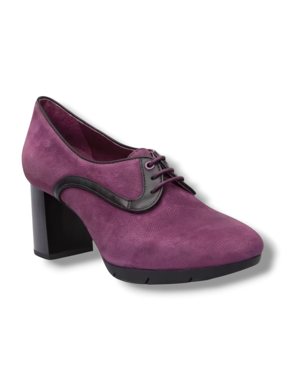Camper Angie Heeled Oxford Shoes Deep Plum and Black EU 40 (US 10)